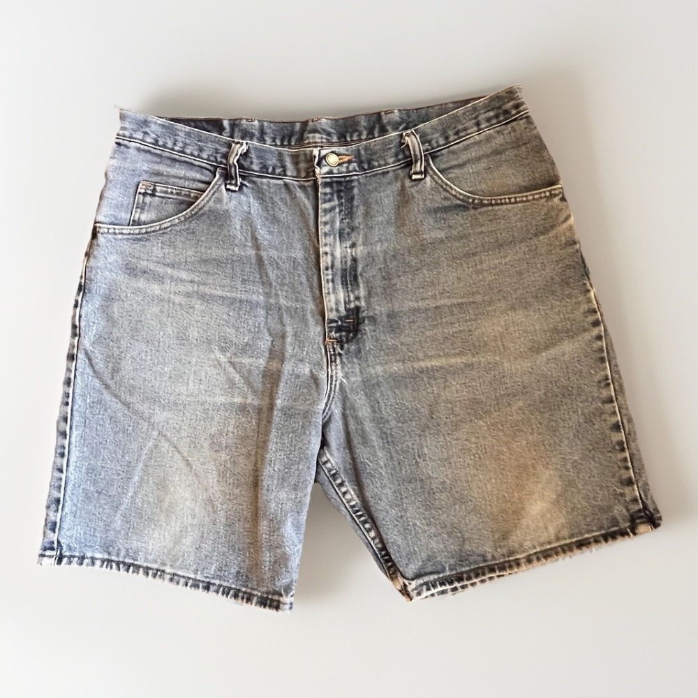 Wrangler Denim Shorts Mens 38‎ Blue Light Wash Relaxed Fit Bermuda Jean Casual